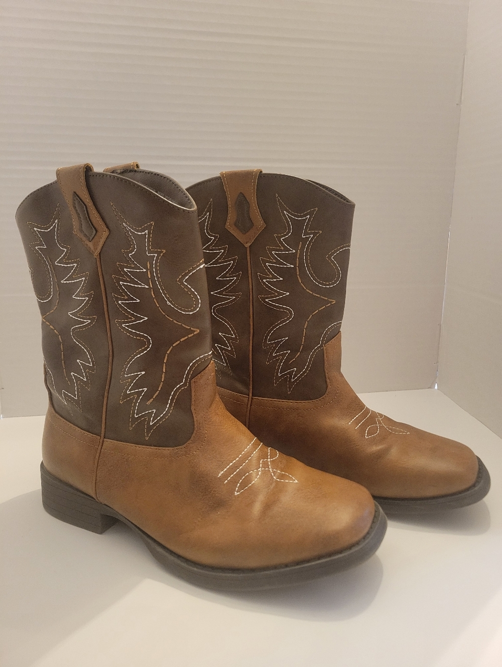 wonder nation Brown Two-Tone Kids Cowboy Boots